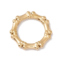 Golden Ion Plating(IP) 304 Stainless Steel Linking Rings, Imitation Bone Beaded Heptagon Ring, Golden, 21x21x2.5mm, Inner Diameter: 13mm