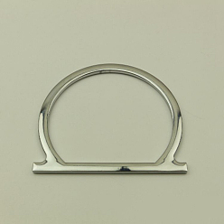 Platinum Alloy Bag Handles, Semicircle, Bag Replacement Accessories, Platinum, 8.9x10.2cm, Inner Diameter: 8.5cm