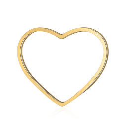 Golden 201 Stainless Steel Linking Rings, Heart, Golden, 14x17.5x1mm, Hole: 16x11mm