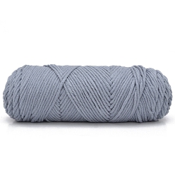 Light Grey 100g 8-Ply Acrylic Fiber Yarn, Milk Cotton Yarn for Tufting Gun Rugs, Amigurumi Yarn, Crochet Yarn, for Sweater Hat Socks Baby Blankets, Light Grey, 3mm