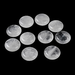 Quartz Crystal Natural Quartz Crystal Flat Round Palm Stones, Crystal Pocket Stone for Reiki Balancing Meditation Home Decoration, 18~18.5x6.4~6.8mm