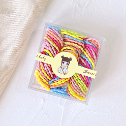 Mixed Color Nylon Elastic Hair Ties, Girls Hair Accessories, Mixed Color, Inner Diameter: 15mm, 100pcs/box