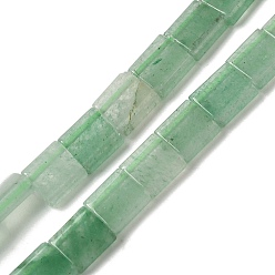 Green Aventurine Natural Green Aventurine Beads Strands, 2-Hole, Rectangle, 5.5~6x5x2.5mm, Hole: 0.9mm, about 69~70pcs/strand, 15.12~15.2 inch(38.4~38.6cm)