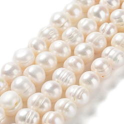 Antique White Natural Cultured Freshwater Pearl Beads Strands, Potato, Grade 2A, Antique White, 9~11.5x8.5~9mm, Hole: 0.6mm, about 36pcs/strand, 13.46''(34.2cm)