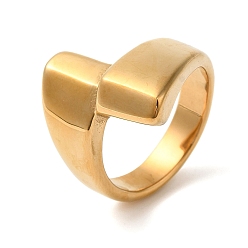 Золотой Ионное покрытие (ip) 304 перстни из нержавеющей стали, широкое кольцо для женщин, золотые, 20 мм, размер США 6 (16.5 мм)