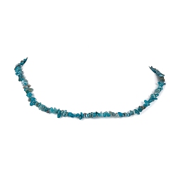 Apatite Natural Apatite Chip Beaded Necklace, Golden, 15.94~15.98 inch(40.5~40.6cm)