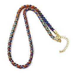 Red 5M Braided Chinlon Cord Bracelets, with Brass Findings, Red, 17.48~17.91x0.20 inch(44.4~45.5x0.5cm)