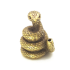 Antique Golden Snake Alloy Incense Burners Censer Holder, for Buddhism Aromatherapy Furnace Home Decor, Antique Golden, 22x31mm