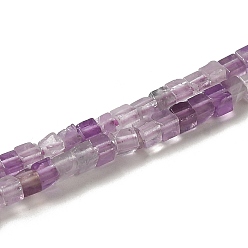 Amethyst Natural Amethyst Beads Strands, Cube, 2~2.5x2.5~3.5x2.5~3mm, Hole: 0.4mm, about 157~165pcs/strand, 14.96~15.75''(38~40cm)