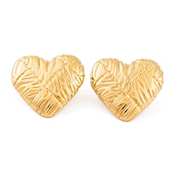 Золотой Ионное покрытие (ip) сердце 304 серьги-гвоздики из нержавеющей стали для женщин, золотые, 24x26 мм