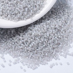 (DB1286) Матовый Прозрачный Серый Туман AB Бусины miyuki delica, цилиндр, японский бисер, 11/0, (дБ 1286) матовый прозрачный серый туман ab, 1.3x1.6 мм, отверстие : 0.8 мм, Около 2000 шт / 10 г