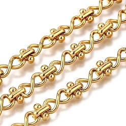 Золотой 304 нержавеющая сталь 8-образные звенья цепи, с катушкой, несварные, золотые, 12x5.5x2 мм
