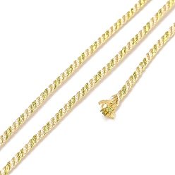 Pale Goldenrod Polycotton Filigree Cord, Braided Rope, with Plastic Reel, for Wall Hanging, Crafts, Gift Wrapping, Pale Goldenrod, 1.2mm, about 27.34 Yards(25m)/Roll