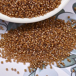 (DB1734) Топазовый с Бежевой Подкладкой AB Бусины miyuki delica, цилиндр, японский бисер, 11/0, (дБ 1734) топаз бежевого цвета, 1.3x1.6 мм, отверстие : 0.8 мм, Около 2000 шт / 10 г