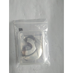 Stainless Steel Color 201 Stainless Steel Pendants, Laser Cut, Moon, Stainless Steel Color, 44x29x1mm, Hole: 1.6mm, 12pcs/box