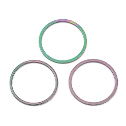 Rainbow Color Ионное покрытие (ip) 304 соединительное кольцо из нержавеющей стали, без никеля , круглые кольца, Радуга цветов, 20x0.8 мм
