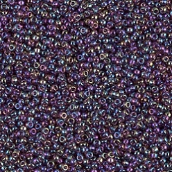 (RR294) Transparent Dark Smoky Amethyst AB Миюки круглые бусины рокайль, японский бисер, 11/0, (rr294) прозрачный темный дымчатый аметист ab, 11/0, 2x1.3 мм, отверстие : 0.8 мм, Около 1111 шт / 10 г