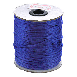 Синий Нейлоновая нить, гремучий атласный шнур, синие, 2 мм, 100 ярдов / рулон (300 футов / рулон)