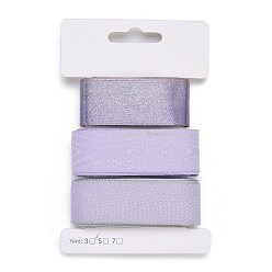 Lilac 9 Yards 3 Styles Polyester Ribbon, for DIY Handmade Craft, Hair Bowknots and Gift Decoration, Lilac Color Palette, Lilac, 1~1-1/8 inch(25~28mm), about 3 yards/style