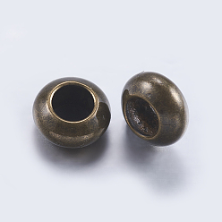 Antique Bronze Brass Beads, Rondelle, Antique Bronze, 6x3mm, Hole: 3mm