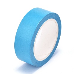Deep Sky Blue DIY Solid Color Scrapbook Decorative Paper Tapes, Self Adhesive Tapes, Deep Sky Blue, 15mm, about 10m/roll