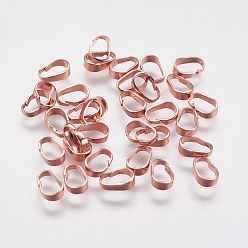 Real Rose Gold Plated Brass Snap on Bails, Long-Lasting Plated, Real Rose Gold Plated, 7x5x2mm, Hole: 3.5x6mm