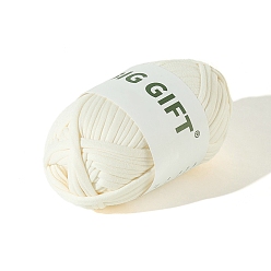 Floral White Polyester Cloth Yarn, For Hand Knitting Thick Thread, Crochet Cloth Yarn, Floral White, 5mm, about 32.81 Yards(30m)/Skein