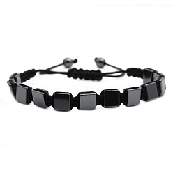 NSHB00309A Stylish Black Gallstone European Beaded Men's Bracelet Jewelry