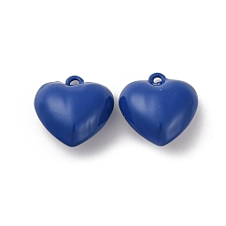 Морской Синий Латунь эмаль подвески, сердце, стойки покрытие, долговечный, без кадмия и без свинца, Marine Blue, 21.5x20.5x10.5 мм, отверстие : 1.5 мм