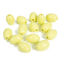 Yellow Easter Theme Spray Painted Wood Beads, Easter Egg, Yellow, 30x20mm
