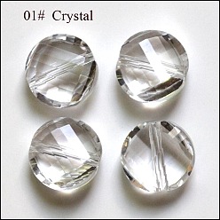 Clear Imitation Austrian Crystal Beads, Grade AAA, Faceted, Flat Round, Clear, 10x5mm, Hole: 0.9~1mm