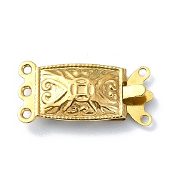 Real 18K Gold Plated Ion Plating(IP) 304 Stainless Steel Box Clasp, Real 18K Gold Plated, 20.5x10mm, Hole: 1mm