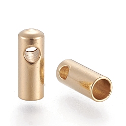 Golden 201 Stainless Steel Cord Ends, Golden, 7.3x2.7mm, Hole: 1.2mm, Inner Diameter: 2.2mm
