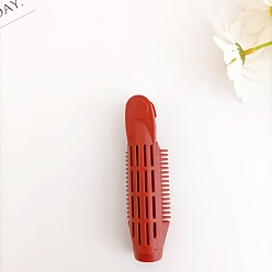 Brique Rouge Pince volumisante en plastique pour racines de cheveux pour femmes, outil de coiffure bricolage pinces moelleuses rouleaux, firebrick, 100mm
