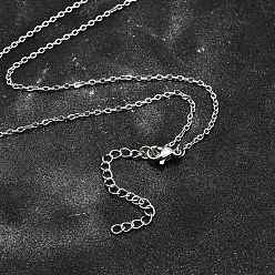 Нержавеющая Сталь Цвет Не тускнеет 304 ожерелье из нержавеющей стали с цепочкой, с карабин-лобстерами , цвет нержавеющей стали, 31.4 дюйм (80 см), 1.6 мм