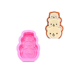 Медведь Силиконовые формы, формы помады, формы для литья смолы, для шоколада, конфеты, изготовление изделий из уф-смолы и эпоксидной смолы, медведь, 115x85x40 мм
