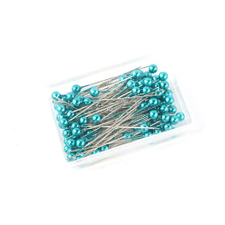 peacock blue Boxed colored pearlescent needles nickel-plated bead needles DIY clothing positioning pins 100 pieces 1 box
