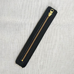 Black PU Leather Bag Zipper, for Bag Replacement Accessories, Black, 22.5x3.3x0.8cm