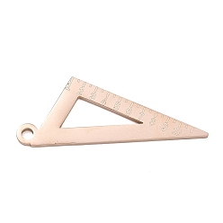 Rose Gold 304 Stainless Steel Pendants, Set Square Charms, Polishing, Ion Plating(IP), Rose Gold, 32x14x1.5mm, Hole: 1.9mm