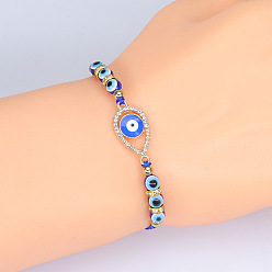 2 Adjustable Evil Eye Bracelet with Kabbalah Charm for Luck and Protection - Perfect Christmas Gift