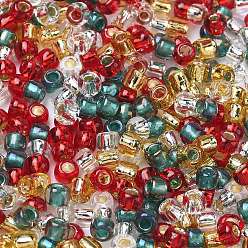 (52) Непрозрачная лаванда 4 цвета 6/0 рождественские круглые бисеринки Toho, 21 & 22 & 25c & 270, разноцветные, 4 мм, отверстие : 1.5 мм, Около 840 шт / 50 г