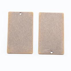 Antique Bronze Metal Tags, Brass Stamping Blank Tag Pendants, Rectangle, Antique Bronze, 32x18x0.5mm, Hole: 1mm