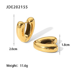 JDE202155 18K Gold Plated Geometric Titanium Steel Heart-shaped Earrings for Women, Fashionable and Versatile Ear Jewelry.