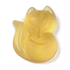 Золотистый Стеклянные подвески, лиса прелести, золотые, 34.5x27x12 мм, отверстие : 0.8 мм