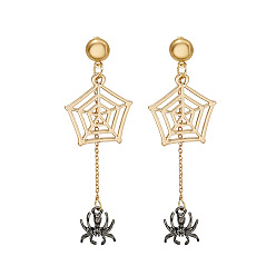 E4260 Dark Gothic Spider Web Halloween Earrings for Witchy Women