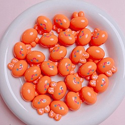 Orange Red Plastic Beads, Rabbit, Orange Red, 20mm, Hole: 2mm