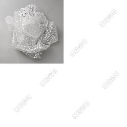 Серебро 1 ярд пайетки полиэстер сетчатая ткань, для аксессуаров для одежды, серебряные, 1300~1400x0.2 мм