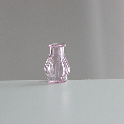 Pearl Pink Transparent Miniature Glass Vase Bottles, Micro Landscape Garden Dollhouse Accessories, Photography Props Decorations, Pearl Pink, 14.5x22mm