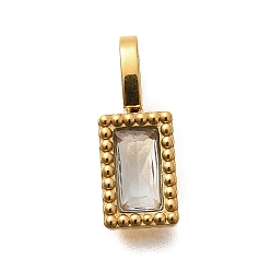 Алиса Синий 304 из нержавеющей стали амулеты горный хрусталь, ионное покрытие (ip), прямоугольник амулеты, Алиса Блю, 14.5x5.5x2.5 мм, отверстие : 4.5x2.5 мм