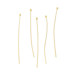 Настоящее золото 18K 304 штыри для шариковой головки из нержавеющей стали, реальный 18 k позолоченный, 60x0.5 мм, Руководитель: 1.9 mm